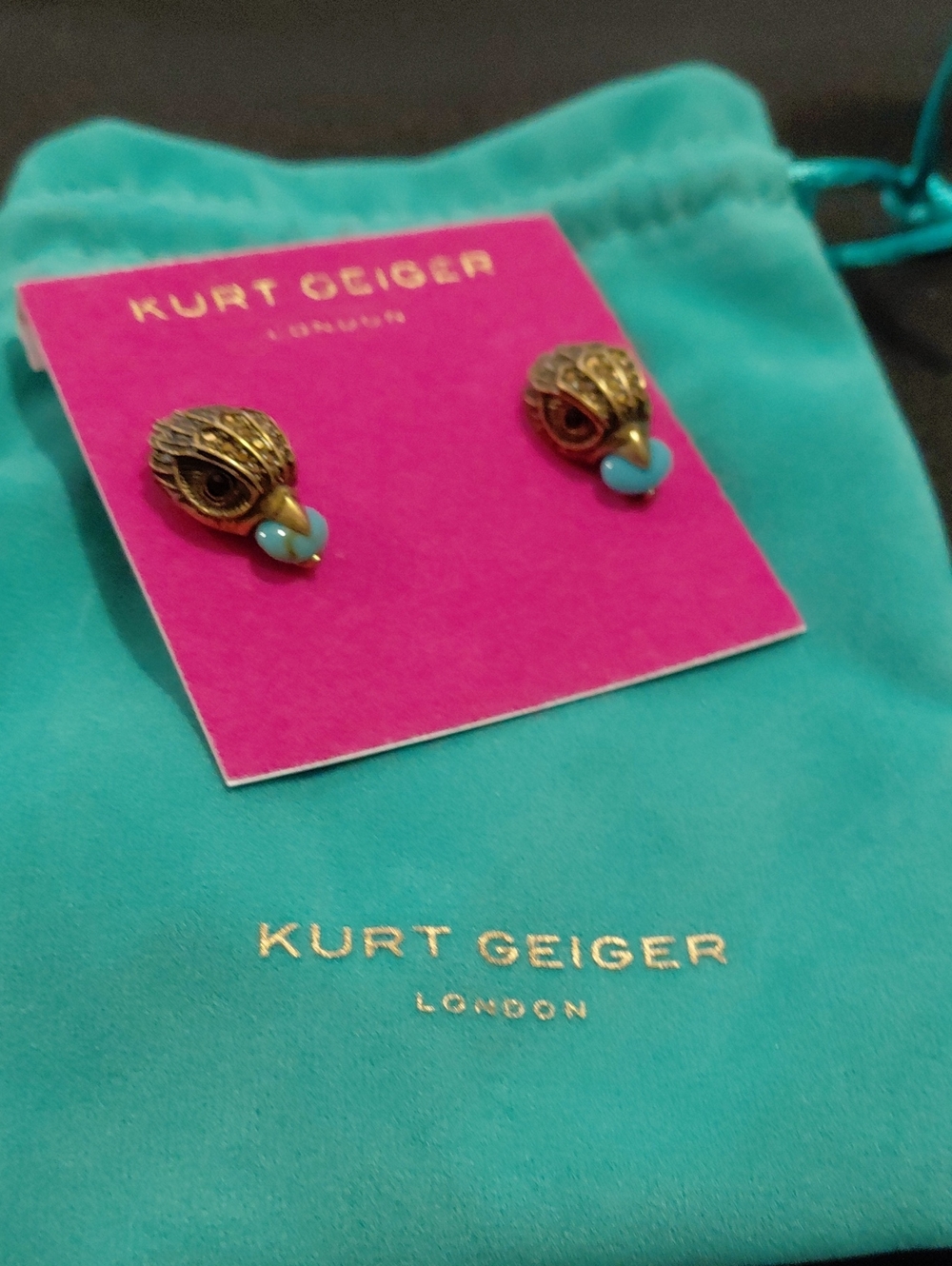 KURT GEIGER EAGLE STONE STUD EARRINGS - Picture 2 of 5